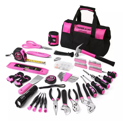 Juego De Herramientas Mecánicas Para Mujer Rosa 222 Piezas